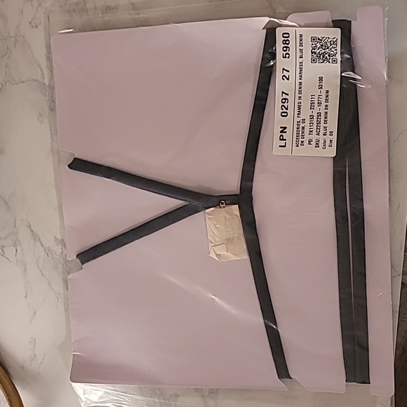 SAVAGE X FENTY FRAMED IN DENIM BODY HARNESS (XS-XL) BLUE DENIM ON DENIM - Picture 4 of 6